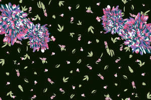 复古花卉面料印花素材图，适用于服装印花设计与数码印染