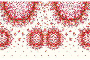 复古繁花圆形纹样面料印花素材，适用于服装印花设计