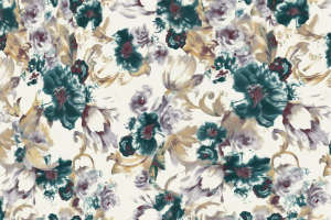 复古水墨风面料印花素材，适用于服装印花设计与高端成衣定制