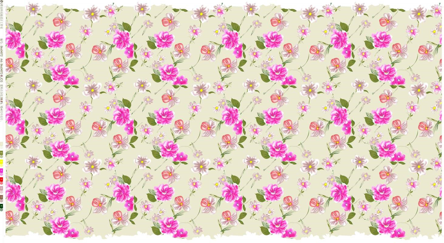 清新粉彩花卉面料印花素材,适用于春夏服装印花设计