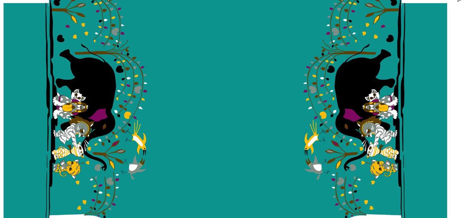 童趣森林动物主题面料印花素材,适用于儿童服装印花设计