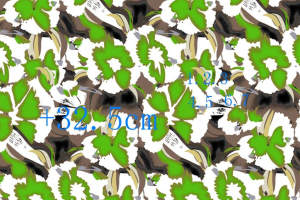 清新绿白花卉面料印花素材，适用于春夏服装印花设计