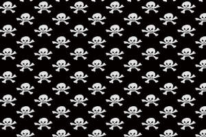 黑白骷髅头重复图案面料印花素材，适用于潮牌服装印花设计