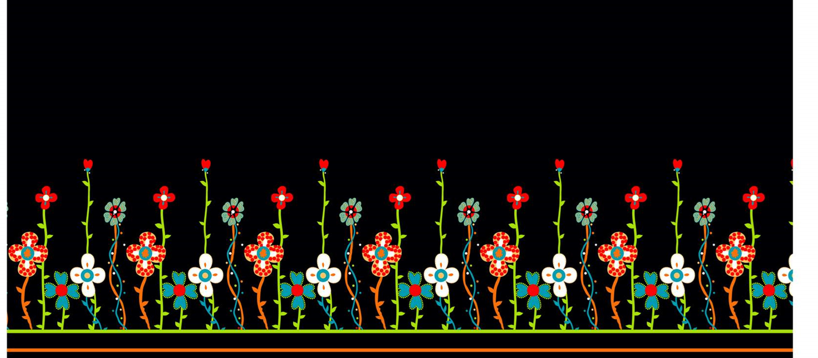 复古波点花卉边饰面料印花素材,适用于服装印花设计