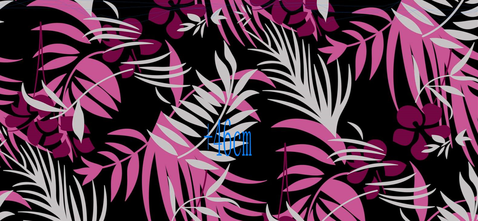 热带风情紫粉叶脉面料印花素材,适用于服装印花设计