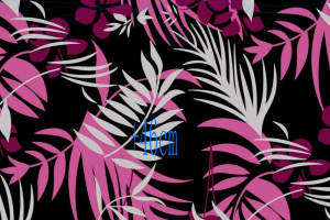 热带风情紫粉叶脉面料印花素材，适用于服装印花设计