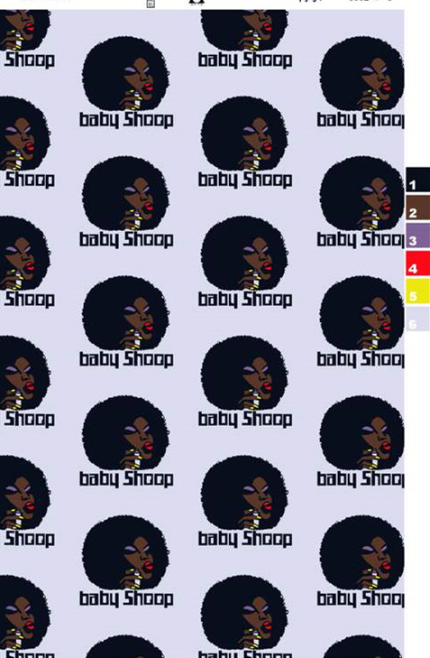 复古波普风女性头像面料印花素材,适用于T恤与卫衣服装印花设计