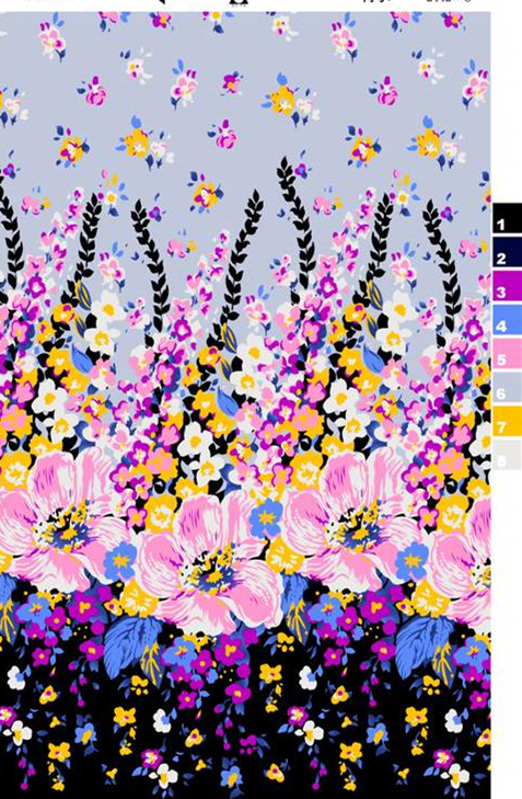 清新繁花面料印花素材图,适用于春夏服装印花设计