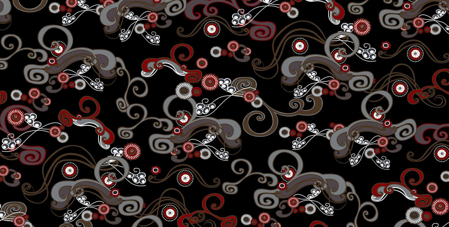 复古卷草纹面料印花素材,适用于服装印花设计的高清无缝图案