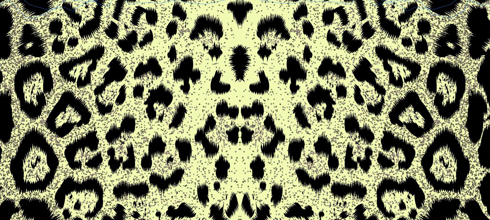 复古做旧豹纹面料印花素材,适用于服装印花设计与数码印染