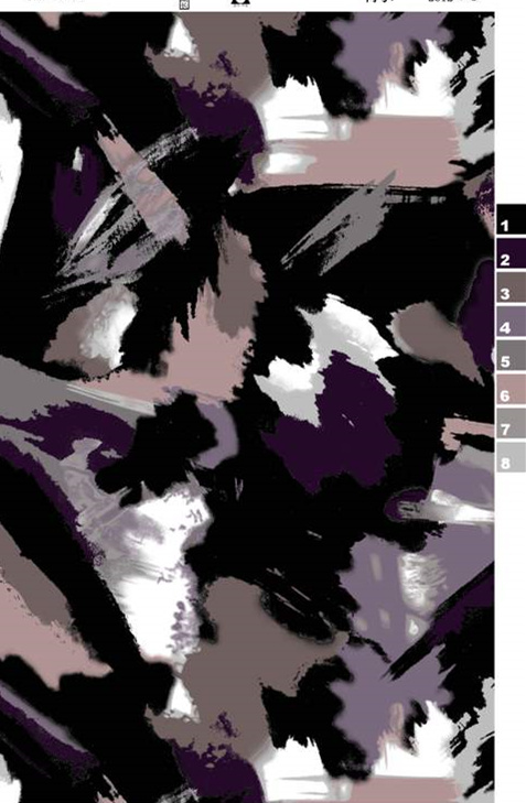 抽象笔触风面料印花素材,适用于服装印花设计的高质感纹理图