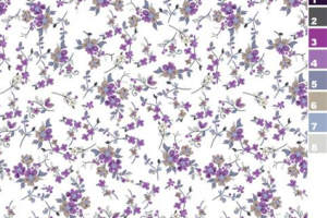紫色小碎花面料印花素材，清新文艺风服装印花设计图