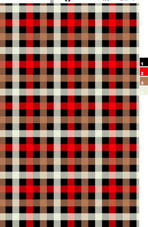 经典红黑格纹面料印花素材,适用于秋冬服装印花设计