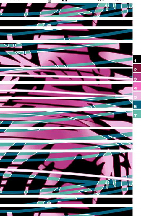 高对比度抽象线条面料印花素材,适用于潮流服装印花设计