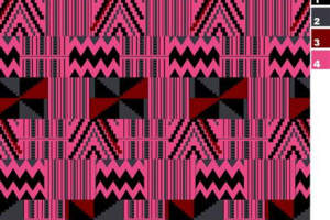 几何波浪与条纹拼接面料印花素材，适用于潮流服装印花设计