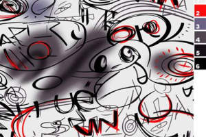 抽象涂鸦风面料印花素材，适用于潮牌服装印花设计