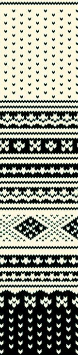 黑白几何心形与菱形组合面料印花素材,适用于服装印花设计