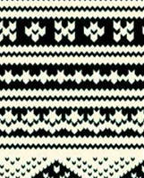 黑白几何心形与菱形组合面料印花素材，适用于服装印花设计