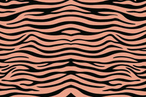 复古橘粉虎纹面料印花素材，适用于服装印花设计与数码印染