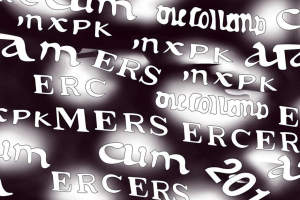 抽象字母纹理面料印花素材，适用于潮流服装印花设计