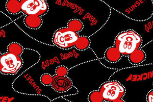 经典米奇头像面料印花素材，适用于T恤与童装服装印花设计