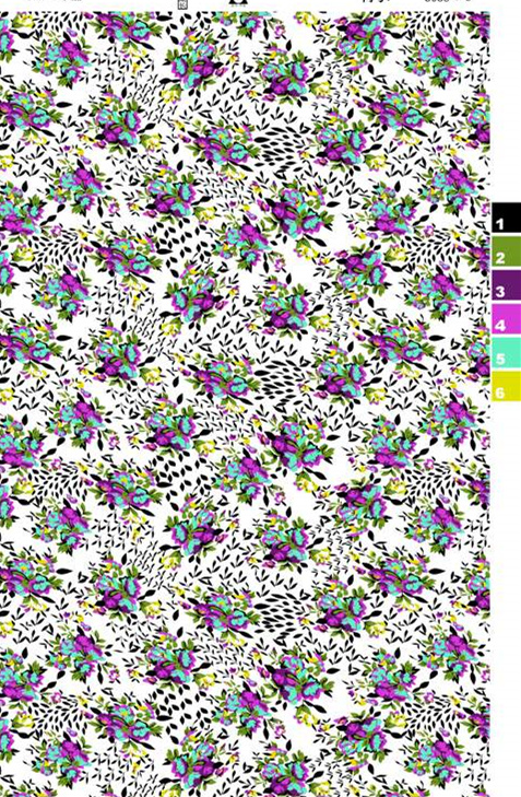 复古花卉面料印花素材图,适用于服装印花设计与数码印染