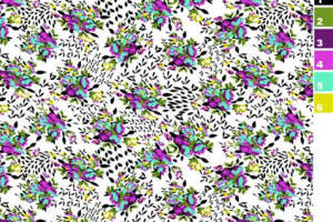 复古花卉面料印花素材图，适用于服装印花设计与数码印染