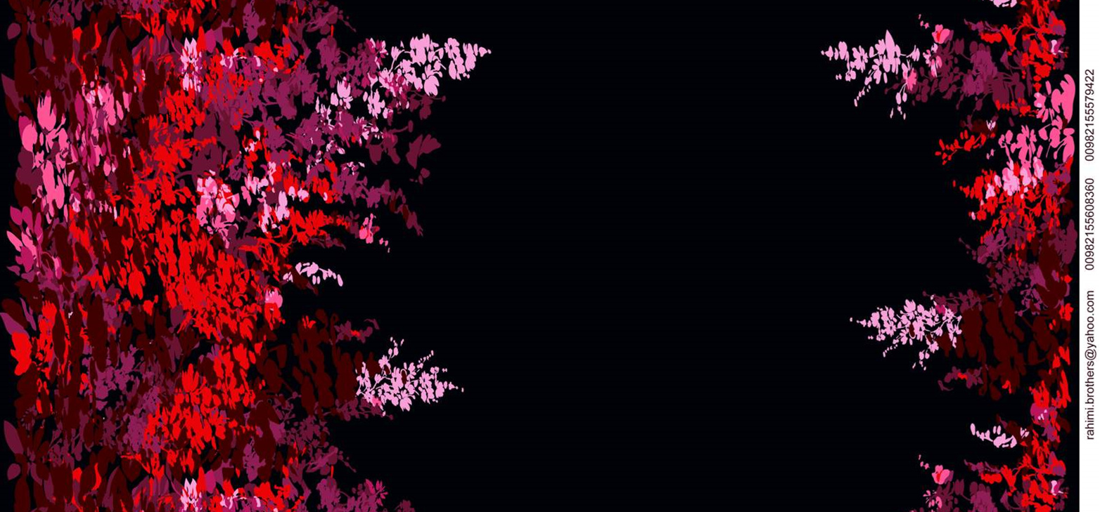 深红粉紫渐变花卉面料印花素材,适用于服装印花设计