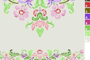 复古巴洛克风面料印花素材，适用于服装印花设计的对称花卉图案