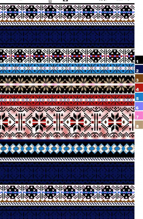 民族风几何条纹面料印花素材,适用于服装印花设计与打样