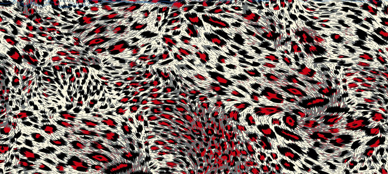 红黑灰豹纹面料印花素材图,适用于服装印花设计与数码印染