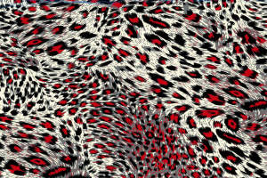 红黑灰豹纹面料印花素材图，适用于服装印花设计与数码印染