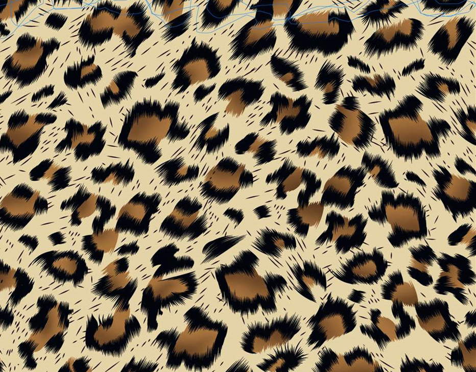 经典豹纹面料印花素材图,适用于服装印花设计与数码印制