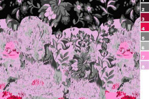 复古花卉面料印花素材图，适用于服装印花设计与数码印染