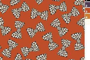 豹纹蝴蝶结面料印花素材，适用于时尚服装印花设计