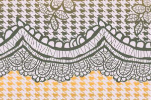 复古千鸟格蕾丝花边面料印花素材，适用于服装印花设计