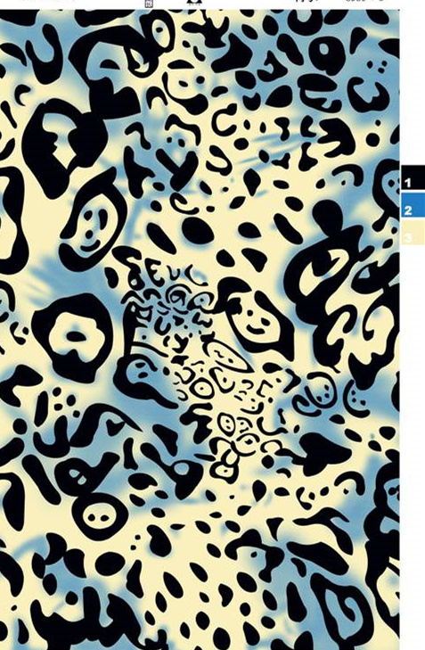 抽象笑脸豹纹面料印花素材,适用于时尚服装印花设计
