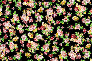 复古玫瑰花卉面料印花素材，适用于服装印花设计与数码印染