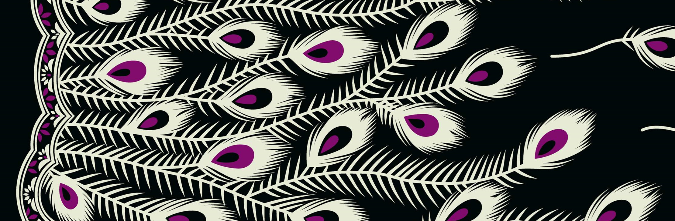 高对比度孔雀羽毛面料印花素材,适用于时尚服装印花设计