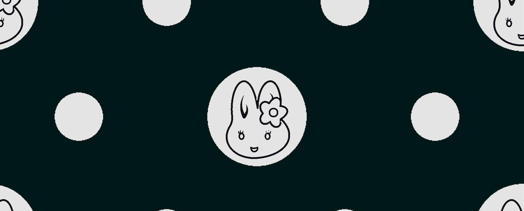 可爱兔子波点面料印花素材,适用于童装与少女风服装印花设计