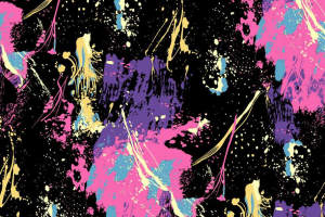 高对比撞色泼墨风面料印花素材，适用于潮牌服装印花设计