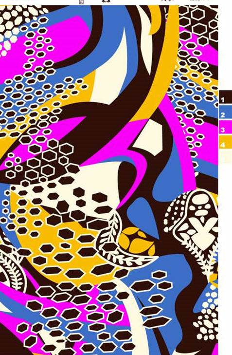 抽象几何蜂巢纹面料印花素材,适用于潮流服装印花设计