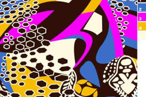 抽象几何蜂巢纹面料印花素材，适用于潮流服装印花设计