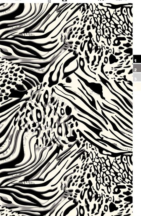 黑白抽象动物纹面料印花素材,适用于服装印花设计