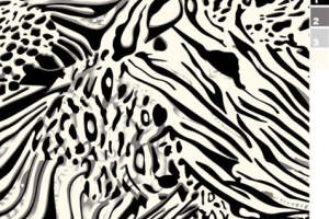 黑白抽象动物纹面料印花素材，适用于服装印花设计