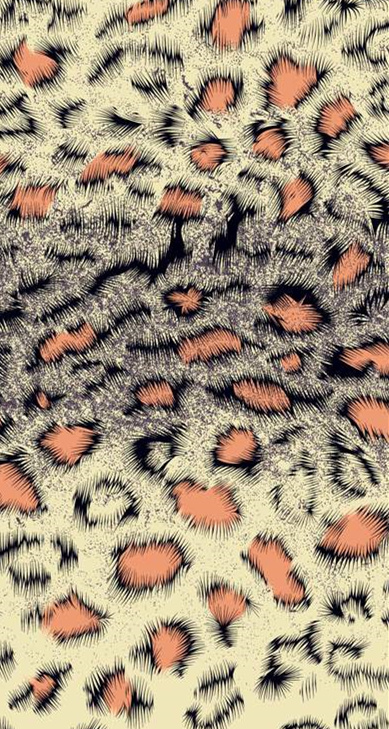 复古做旧豹纹面料印花素材,适用于服装印花设计与数码印染