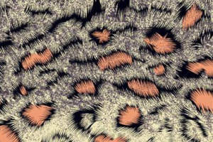 复古做旧豹纹面料印花素材，适用于服装印花设计与数码印染