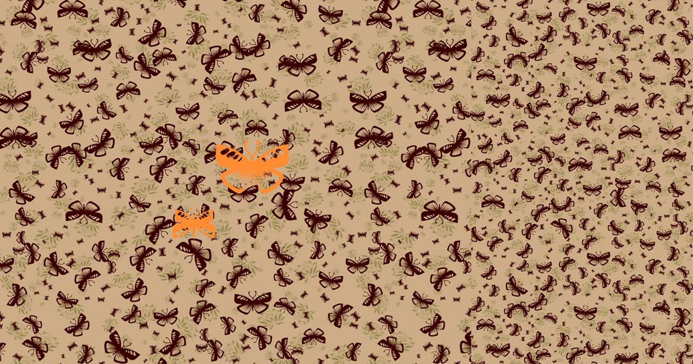 复古蝴蝶群舞面料印花素材,适用于服装印花设计与数码印染