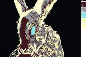 复古手绘风兔子图案面料印花素材，适用于服装印花设计