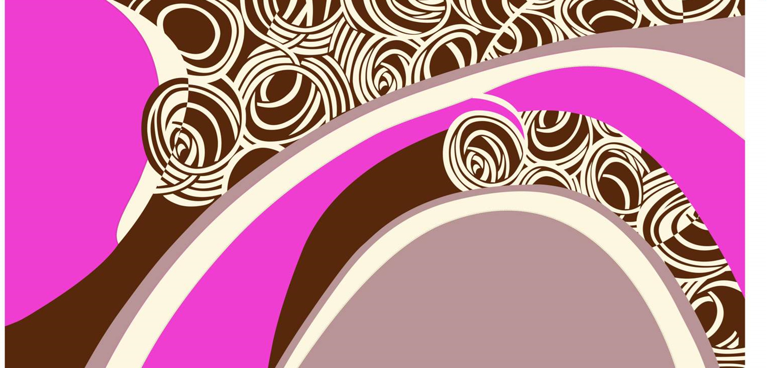 复古波浪漩涡风面料印花素材,适用于服装印花设计与数码印染